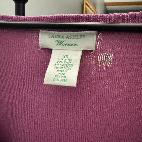 Laura Ashley Women Sparkle Pink Sweater Size 3X - Picture 6 of 6